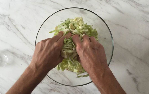 How To Make Homemade Sauerkraut step 2 chop and prepare