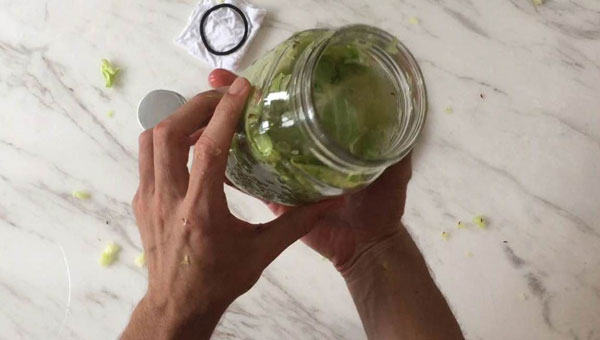 How To Make Homemade Sauerkraut step 4 pack the mason jar