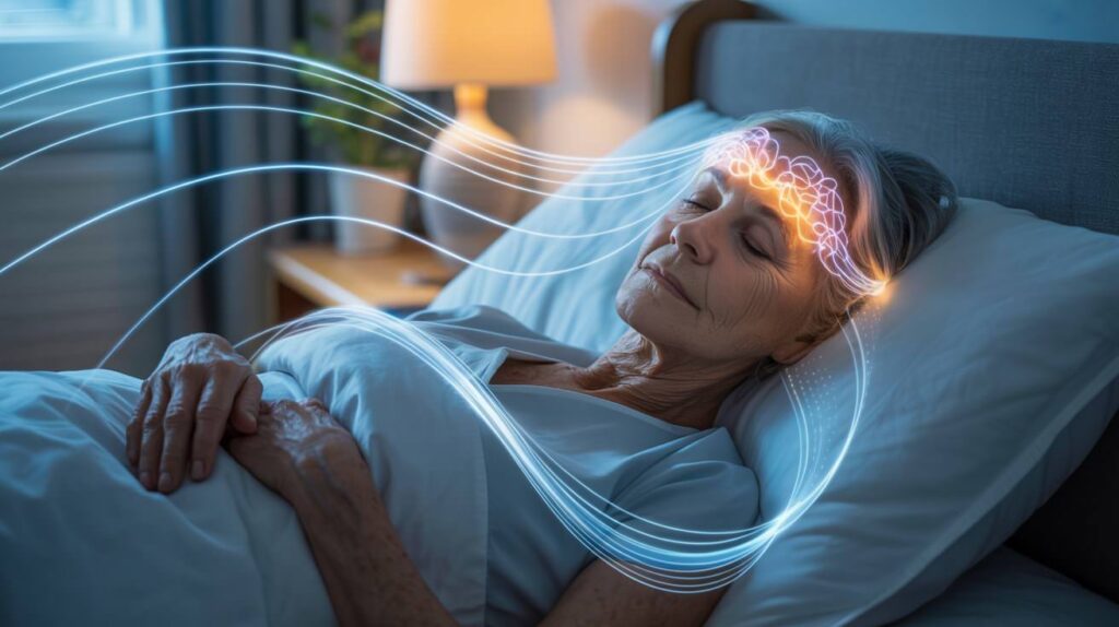 Elderly woman sleeping showing mind body connection