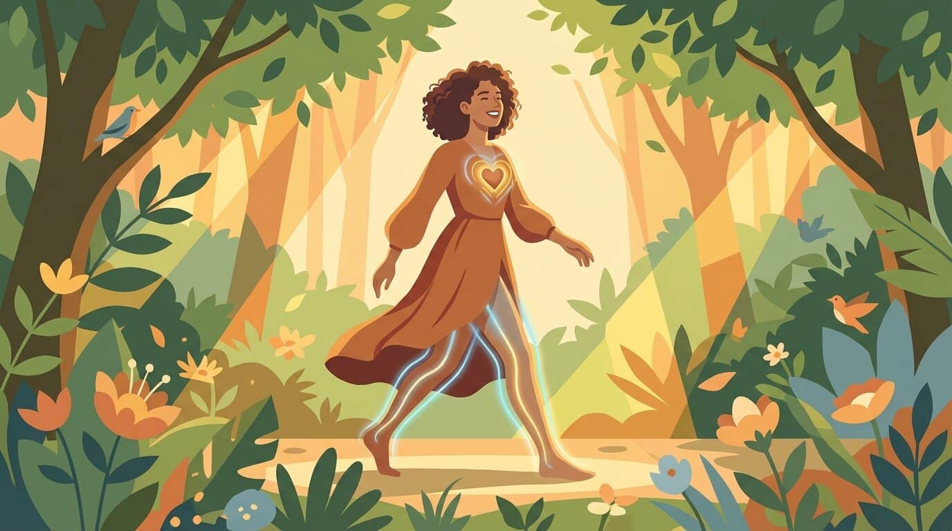 illustration of woman walking